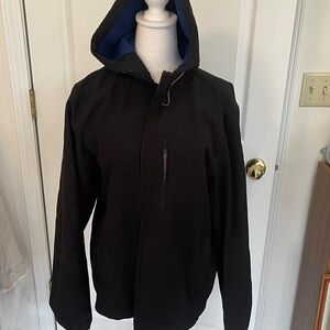Hawke & Co Blk. & Blu Hooded Performance Jacket SZ- L LIKE NEW